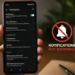 Android Phone Notifications Not Showing Fix - Android notifications not showing with notification settings open on the screen.