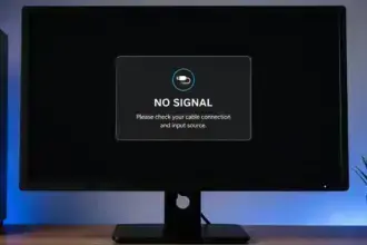 How to fix monitor no signal - Image showing error on a computer display.