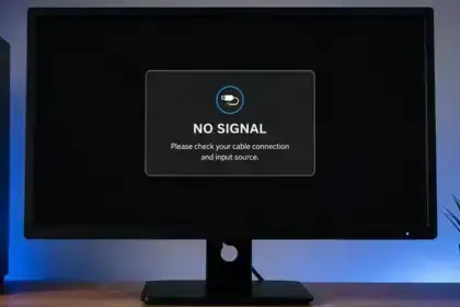 How to fix monitor no signal - Image showing error on a computer display.