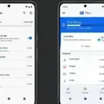 An Android phone screen showing the storage cleanup settings menu and Files by Google app.