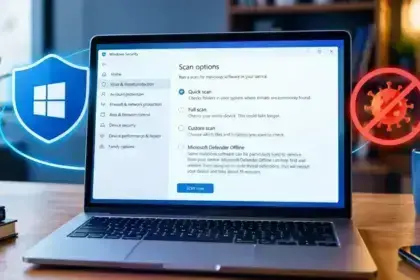 Windows Security malware scan options on a computer.